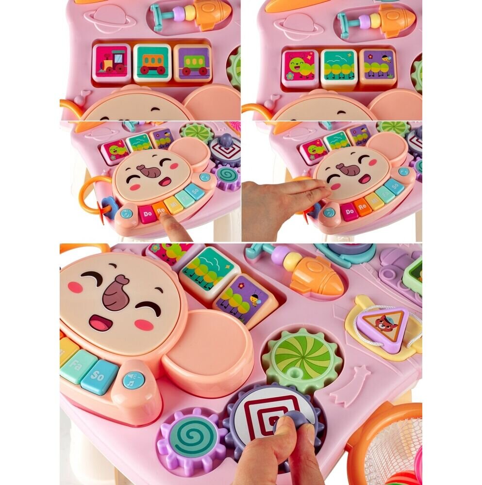 MalPlay Antepremergator muzical cu activitati 2 in 1 Roz
