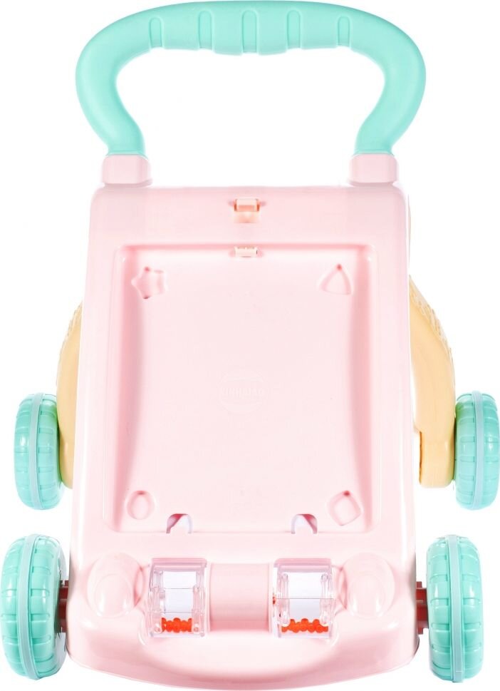 MalPlay Antepremergator pentru copii cu panou educational detasabil dimensiune 47 x 42 x 45 cm Pink-Blue Bunny