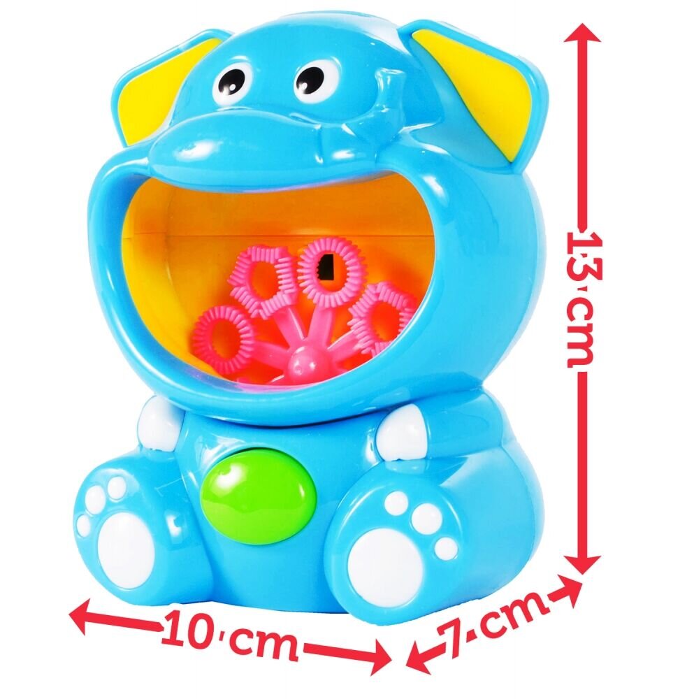 MalPlay Aparat generator baloane de sapun cu baterii si rezerva 118 ml lichid inclus 13 x 10 x 7 cm Bubble Blue Elephant
