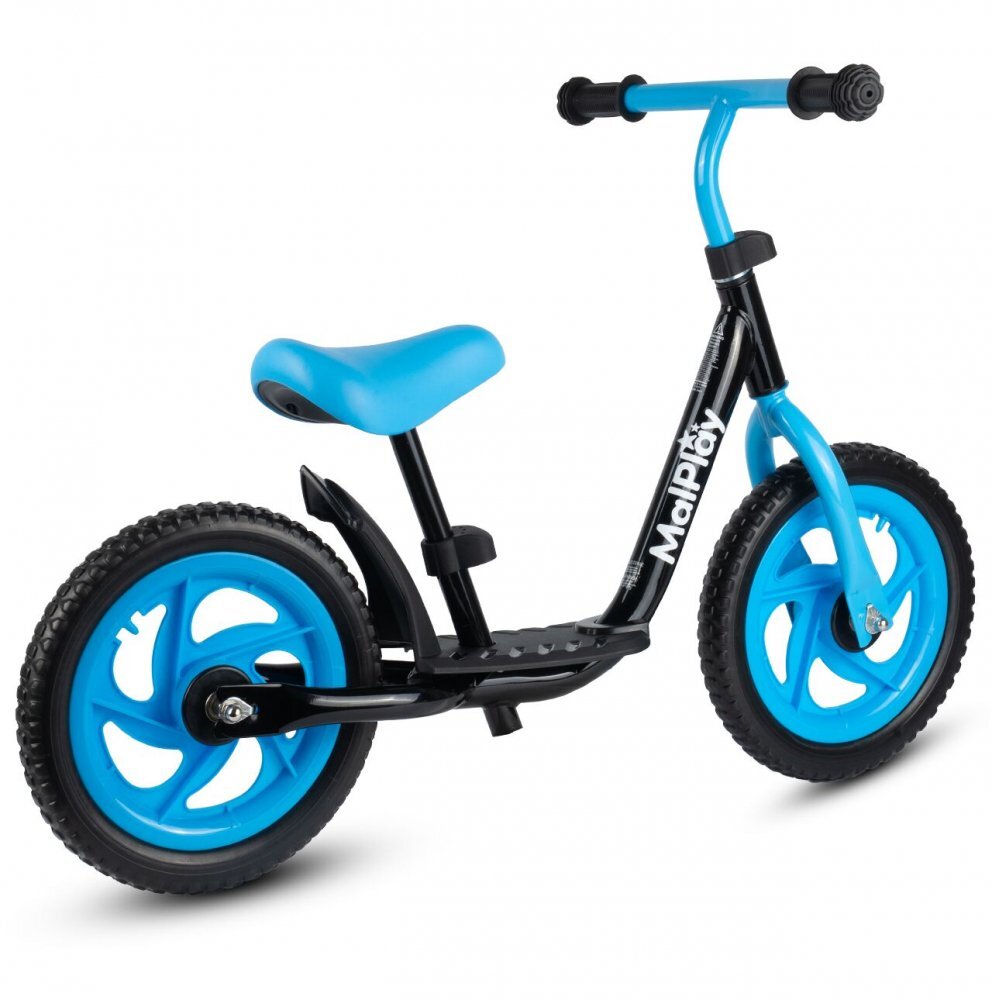 MalPlay Bicicleta de echilibru pentru copii blackblue cadru otel roti 12 inch saua si ghidonul reglabile pe inaltime