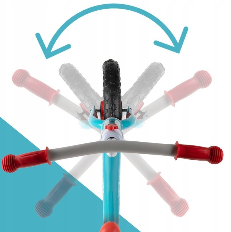 MalPlay Bicicleta fara pedale cu roti de 12 inch din spuma EVA cu scaun si ghidon reglabile in inaltime Push Sport Bicolor inaltime sezut 29-34 cm de la 3 ani inaltime recomandata 80-108 cm