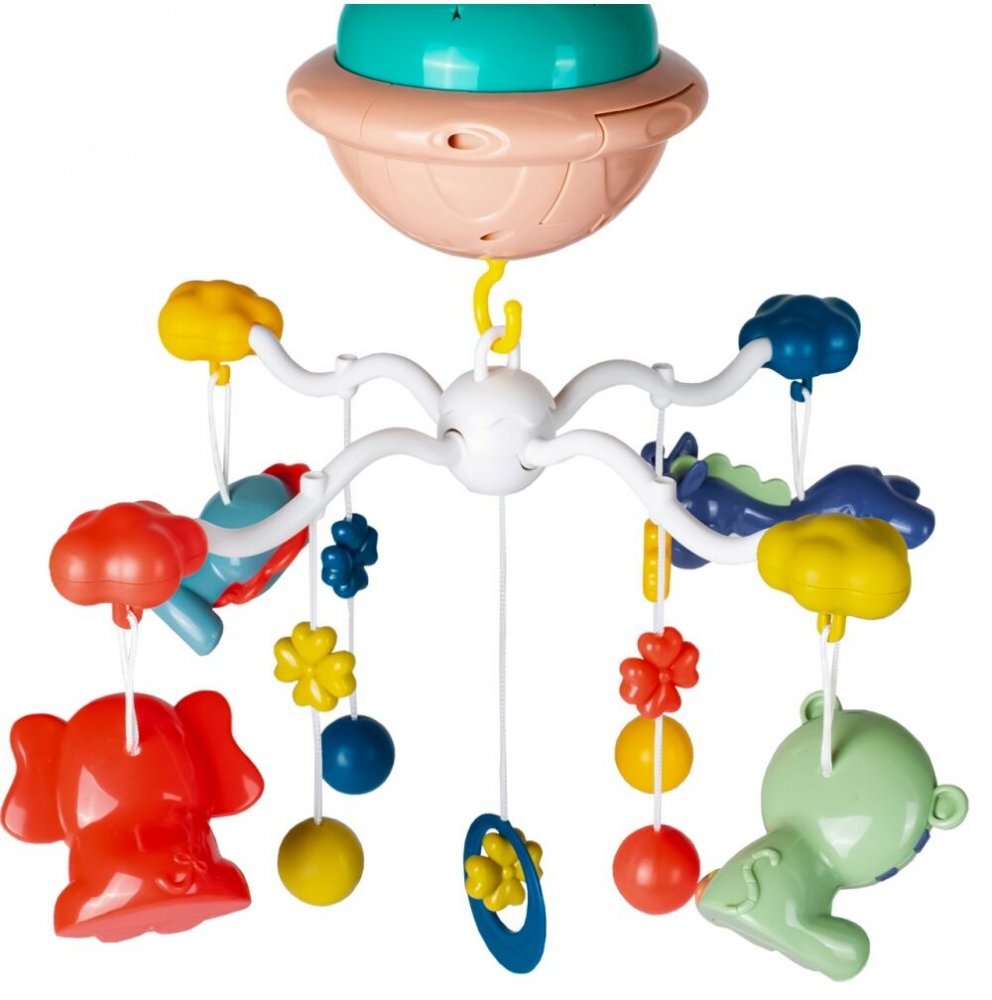 MalPlay Carusel muzical cu proiector pentru patut Happy Animals