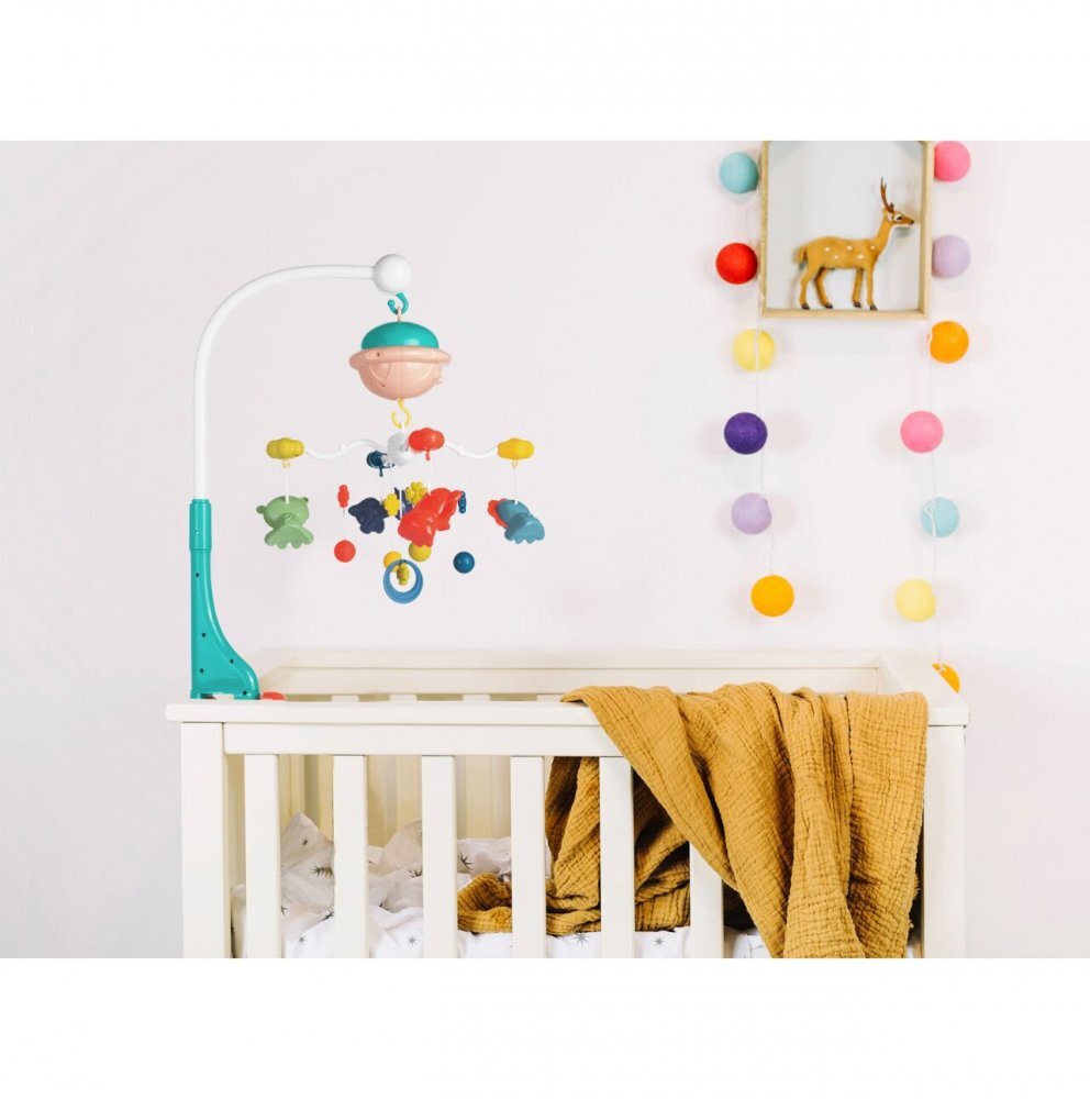 MalPlay Carusel muzical cu proiector pentru patut Happy Animals