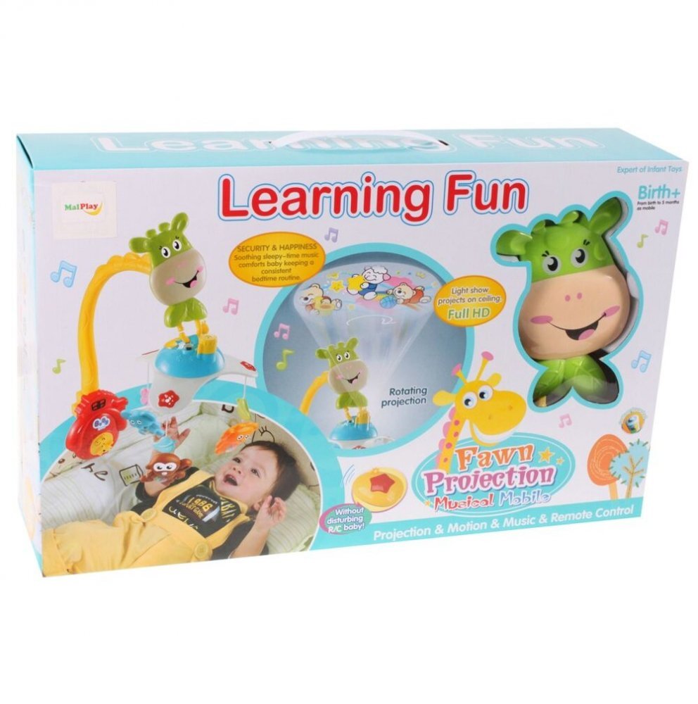 MalPlay Carusel muzical cu proiector si telecomanda Green Giraffe