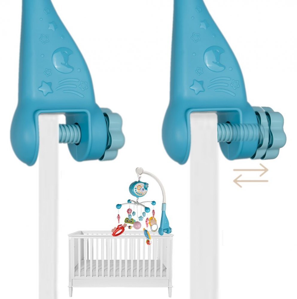 MalPlay Carusel muzical cu rotire 360 de grade cu pandantive colorate cronometru pronuntie numere in engleza cantece vesele proiector si Telecomanda Blue