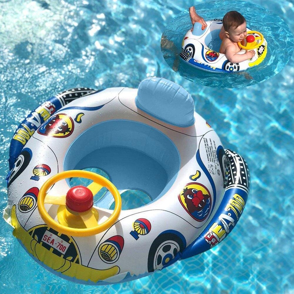 MalPlay Colac gonflabil pentru bebelusi cu volan 70x80 cm