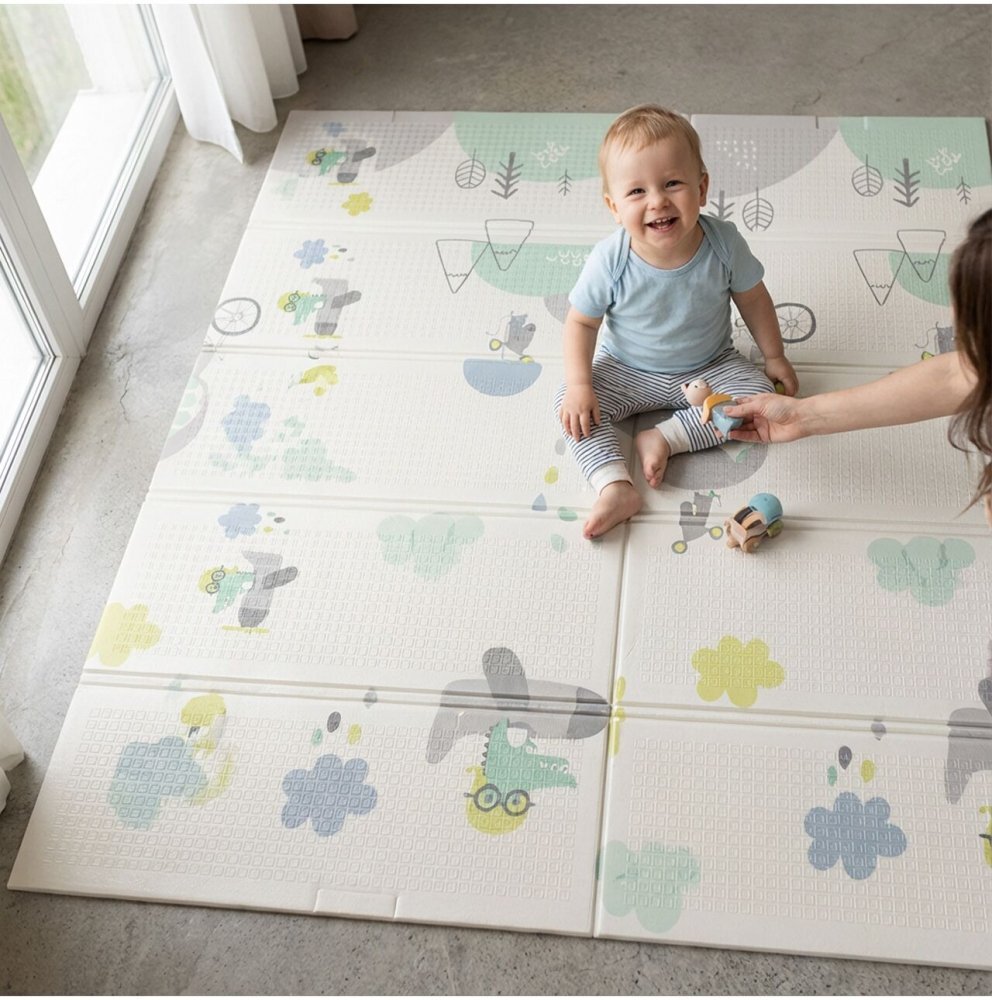 MalPlay Covor din spuma XPE pentru copii pliabil cu doua fete si husa de transport inclusa Mativo 120 x 180 cm