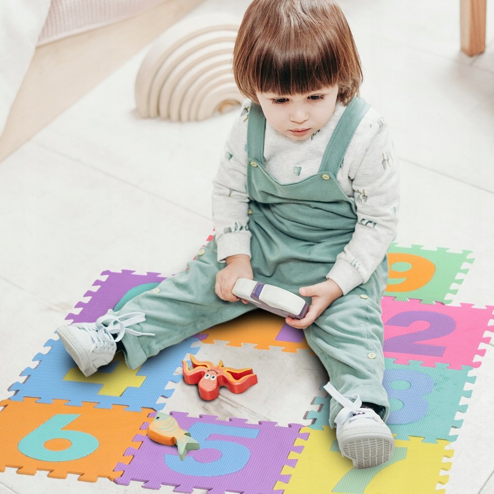 MalPlay Covor puzzle din spuma 10 piese Cifre 29x29 cm