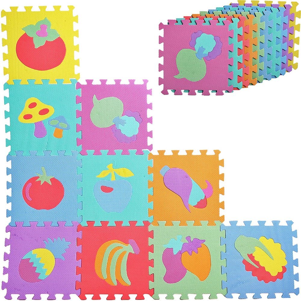 MalPlay Covor puzzle din spuma 10 piese Fructe