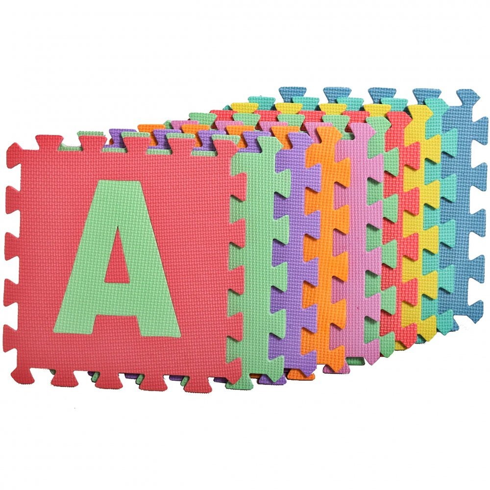 MalPlay Covor puzzle pian din spuma Alfabet 10 piese 29x29 cm
