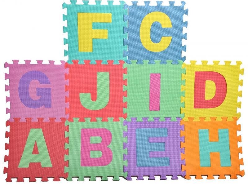 MalPlay Covor puzzle pian din spuma Alfabet 10 piese 29x29 cm