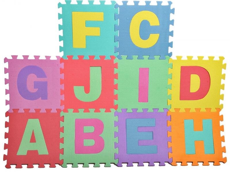 MalPlay Covor puzzle pian din spuma Alfabet 10 piese 29x29 cm