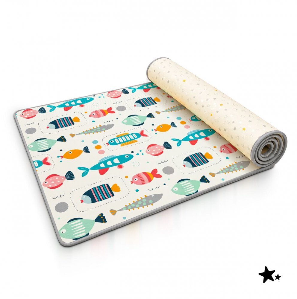 MalPlay Covoras de joaca rulabil cu doua fete Mativo Rollo dimensiune 180 x 200 cm din spuma XPE 15 cm grosime include husa cu maner pentru depozitare