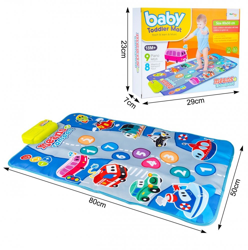 MalPlay Covoras interactiv muzical Masini 80x50cm