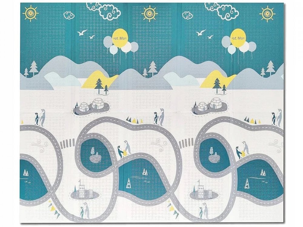 MalPlay Covoras pliabil cu doua fete din spuma Kits 180x200 cm