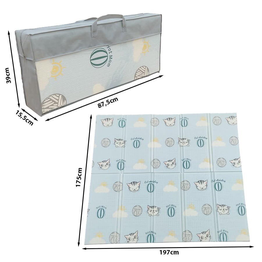 MalPlay Covoras pliabil cu doua fete din spuma Kits 180x200 cm