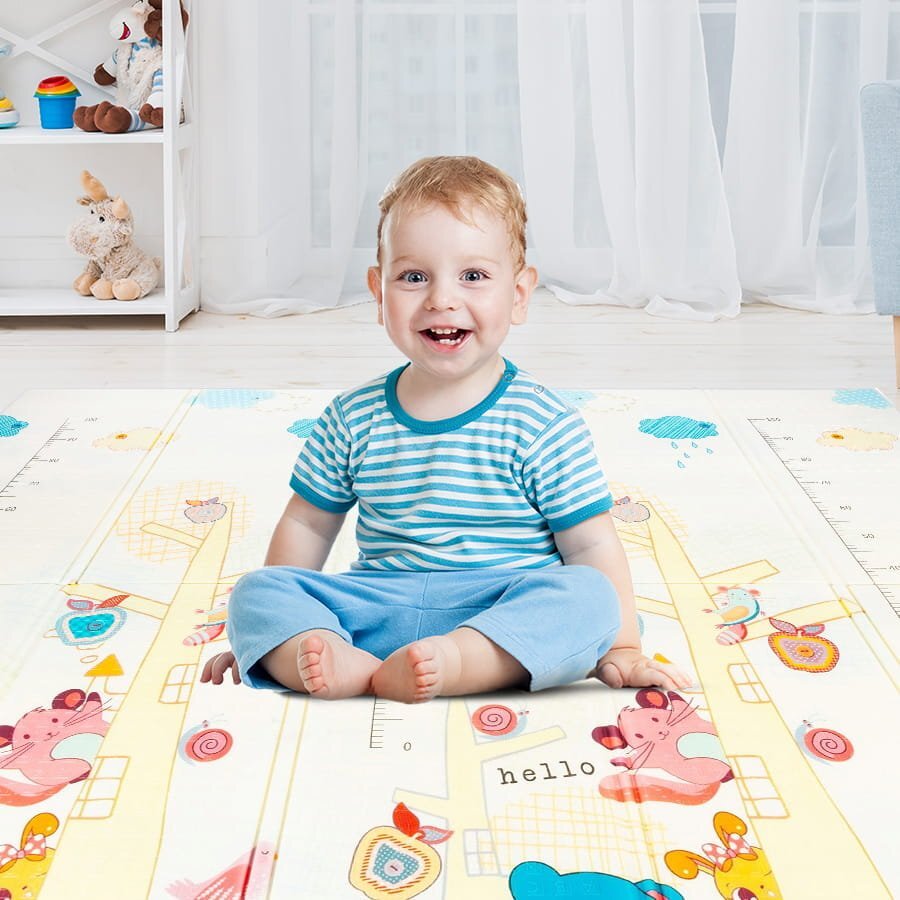 MalPlay Covoras pliabil din spuma cu doua fete Animale 180x200 cm