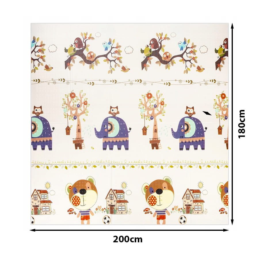 MalPlay Covoras pliabil din spuma cu doua fete Animale 180x200 cm