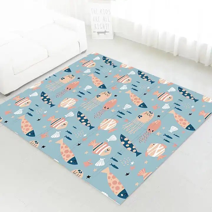 MalPlay Covoras pliabil din spuma cu doua fete BearFish 180x200 cm