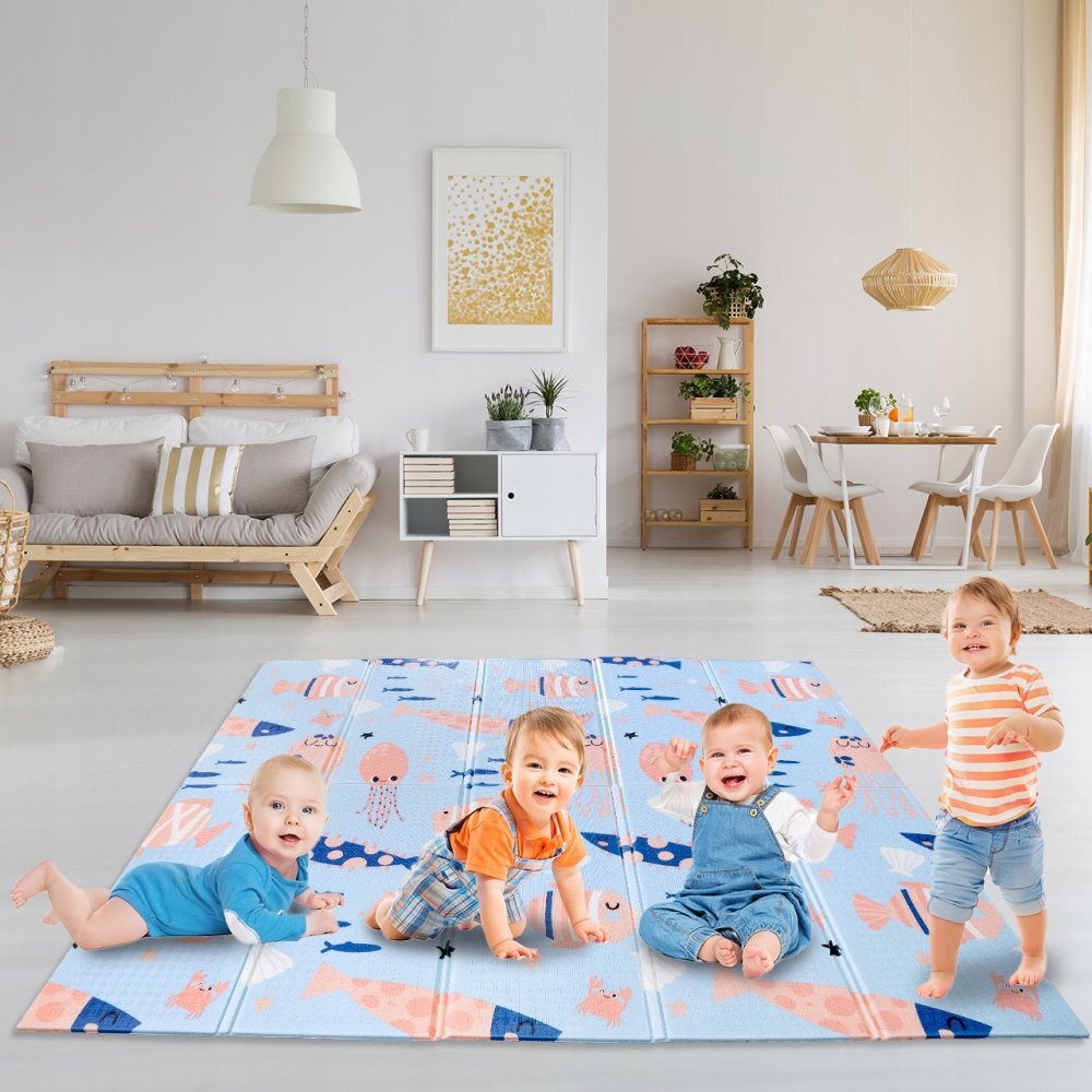 MalPlay Covoras pliabil din spuma cu doua fete BearFish 180x200 cm