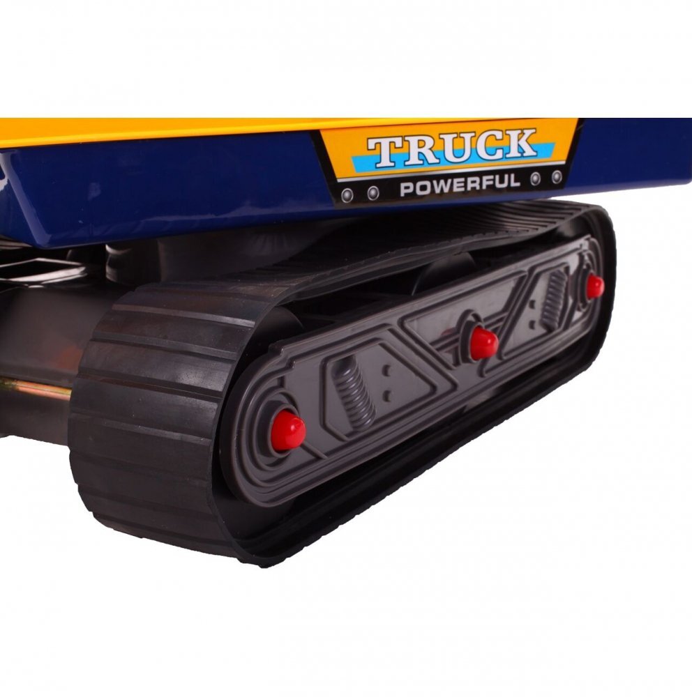 MalPlay Excavator cu Senile pentru copii Yellow cupa mobila casca actionat cu picioarele lungime 63 cm recomandat copiilor de la 3 ani si cu o greutate maxima de 15 kg