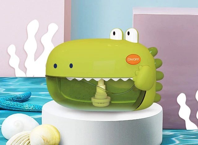 MalPlay Jucarie de baie pentru facut baloane cu melodii Dino Green