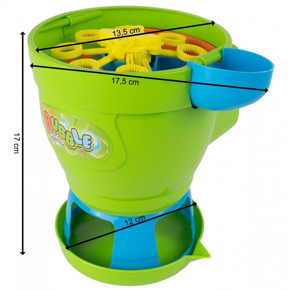 MalPlay Jucarie generatoare de baloane din sapun cu baterii 8 orificii de redare si lichid inclus Blue Barrel