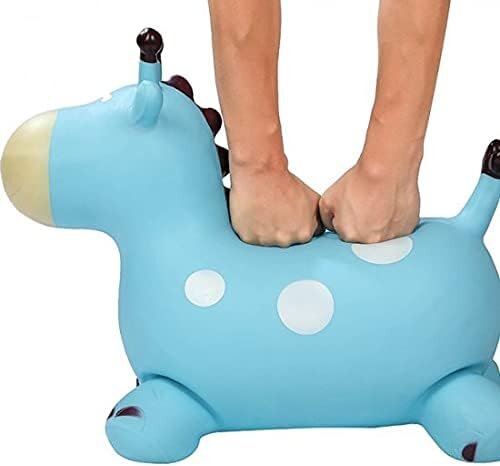 MalPlay Jucarie gonflabila din cauciuc de sarit pentru copii cu pompa inclusa utilizare versatila portabila dimensiune 46 x 55 x 25 cm blue giraffe