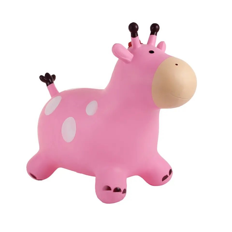 MalPlay Jucarie gonflabila din cauciuc de sarit pentru copii cu pompa inclusa utilizare versatila portabila dimensiune 46 x 55 x 25 cm pink giraffe