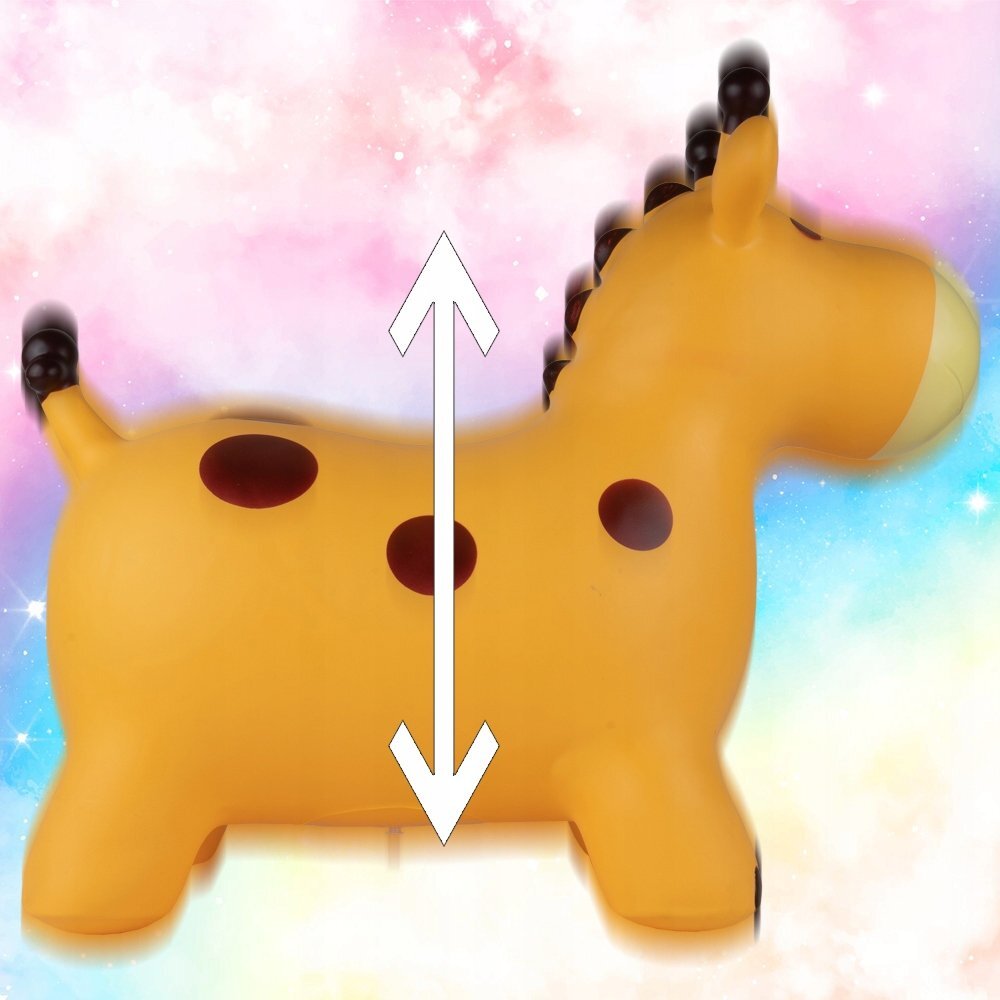 MalPlay Jucarie gonflabila din cauciuc de sarit pentru copii cu pompa inclusa utilizare versatila portabila dimensiune 46 x 55 x 25 cm yellow giraffe