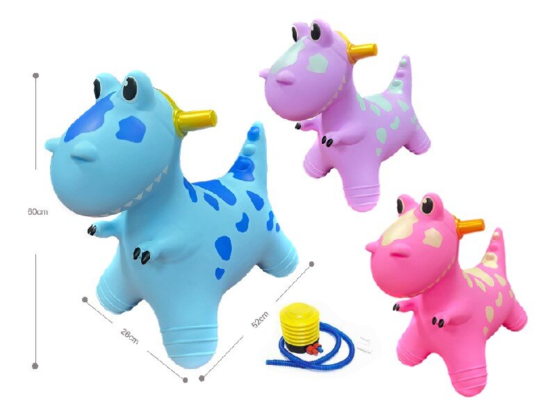 MalPlay Jucarie gonflabila pentru copii Blue Dino din cauciuc rezistent cu pompa inclusa dimensiune 50 x 52 x 26 cm