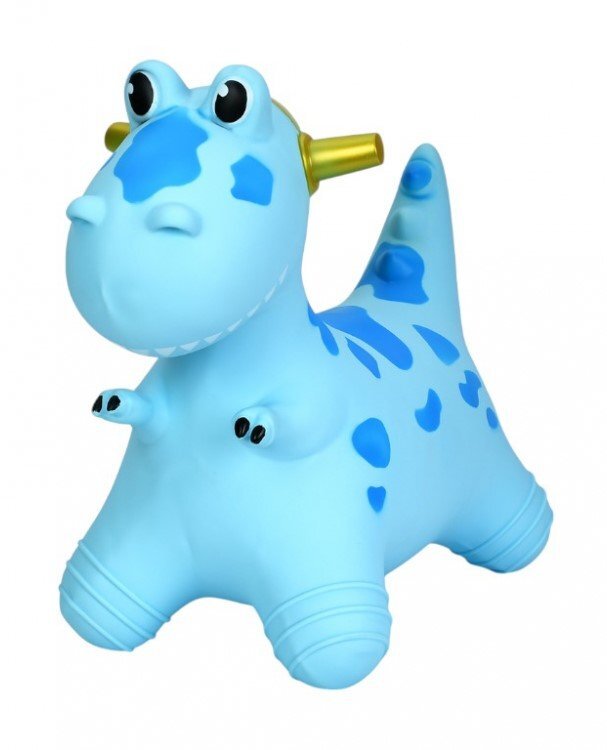 MalPlay Jucarie gonflabila pentru copii Blue Dino din cauciuc rezistent cu pompa inclusa dimensiune 50 x 52 x 26 cm