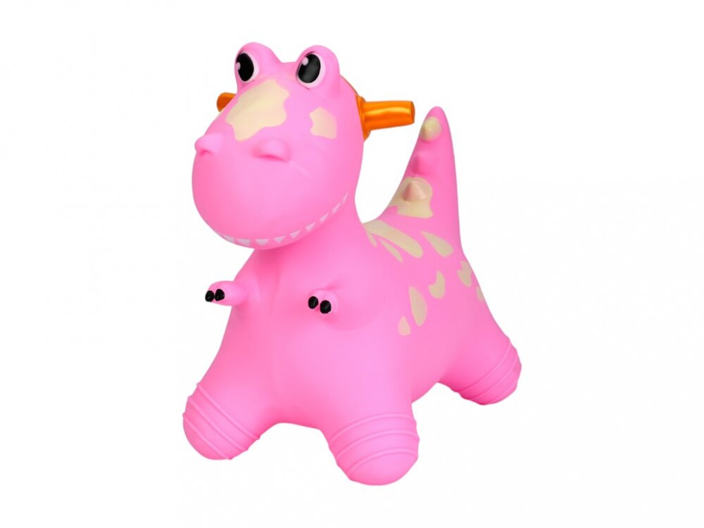 MalPlay Jucarie gonflabila pentru copii Pink Dino din cauciuc rezistent cu pompa inclusa dimensiune 50 x 52 x 26 cm
