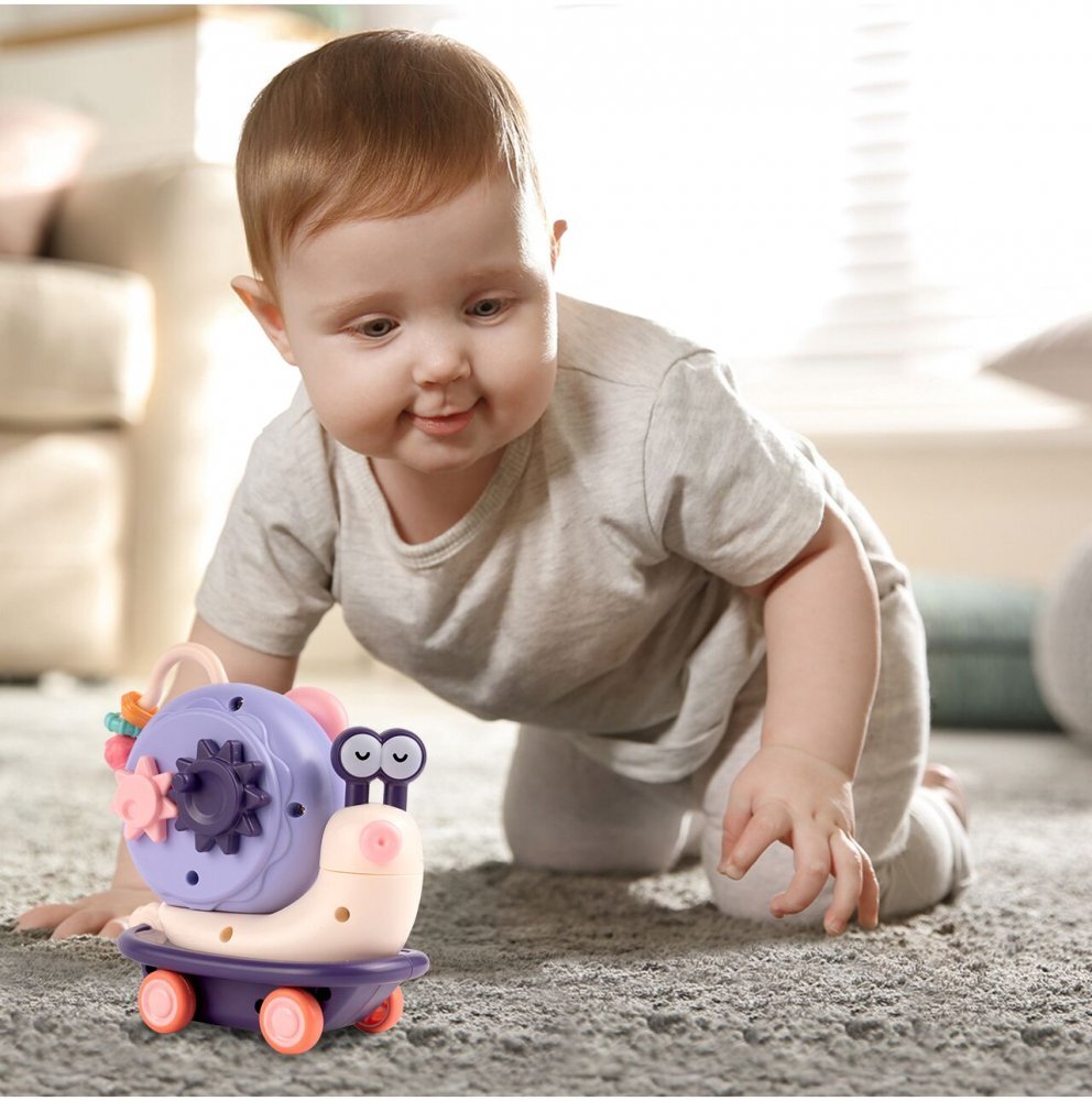 MalPlay Jucarie interactiva pentru copii Funny Snail fixare cu ventuza dimensiune 16.5 x 12.5 x 8 cm