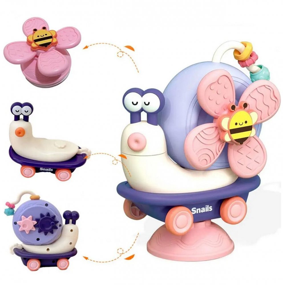 MalPlay Jucarie interactiva pentru copii Funny Snail fixare cu ventuza dimensiune 16.5 x 12.5 x 8 cm