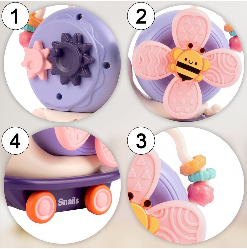 MalPlay Jucarie interactiva pentru copii Funny Snail fixare cu ventuza dimensiune 16.5 x 12.5 x 8 cm