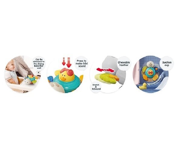 MalPlay Jucarie pentru baie cu ventuza de fixare efecte sonore stimulare senzoriala dimensiune 10 x 12.5 x 15 cm Cute Turtle
