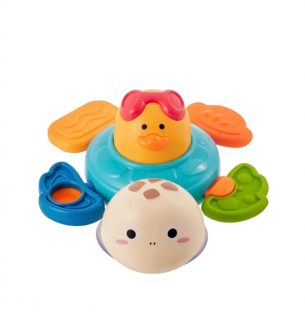 MalPlay Jucarie pentru baie cu ventuza de fixare efecte sonore stimulare senzoriala dimensiune 10 x 12.5 x 15 cm Cute Turtle