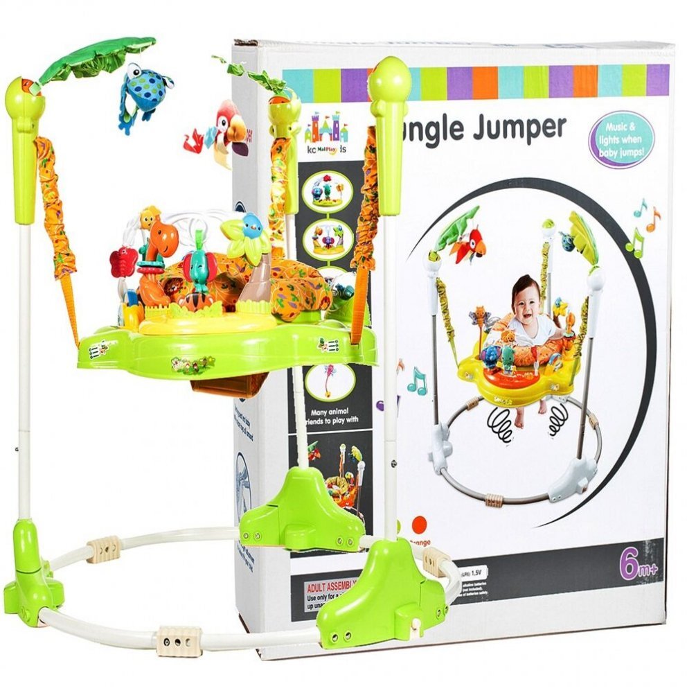 MalPlay Jumper interactiv pentru bebelusi scaun reglabil efectele sonore husa detasabila