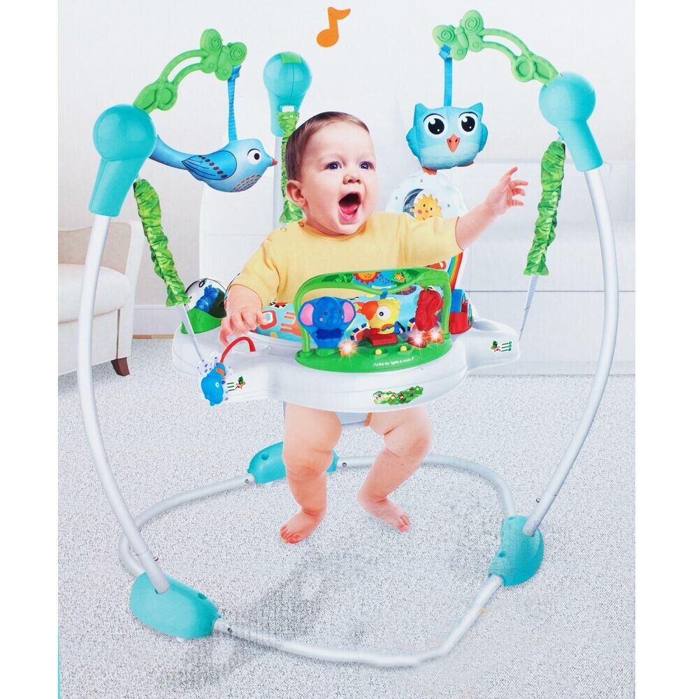 MalPlay Jumper interactiv pentru copii Blue cu sunete lumini si scaun rotativ 360