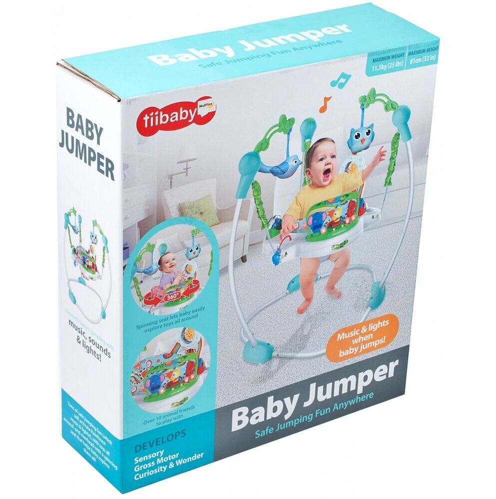 MalPlay Jumper interactiv pentru copii Blue cu sunete lumini si scaun rotativ 360