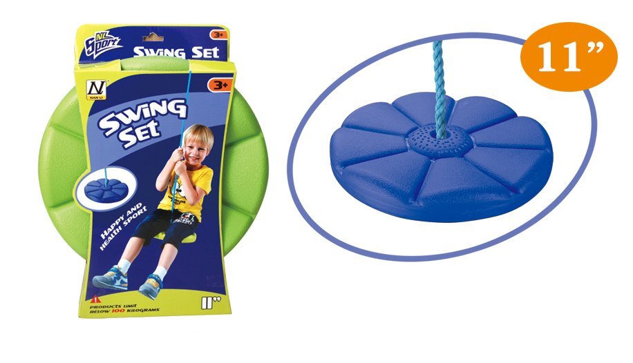 MalPlay Leagan pentru copii diametru disc 27.5cm din plastic funie 210 cm Blue Flower