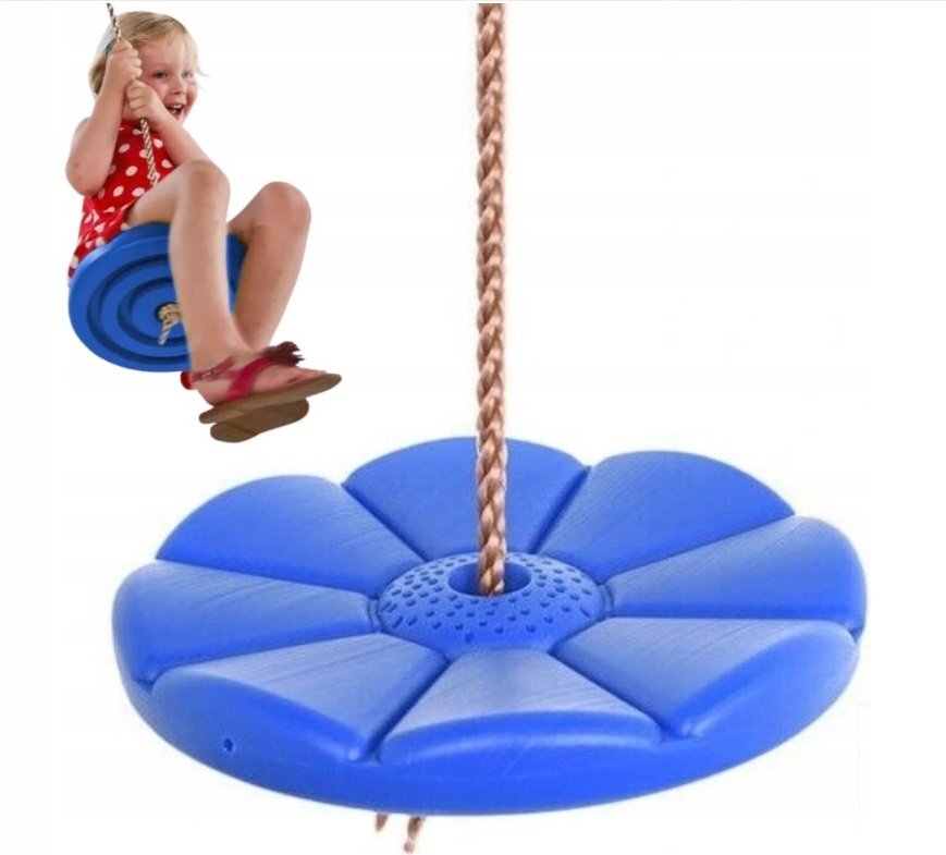 MalPlay Leagan pentru copii diametru disc 27.5cm din plastic funie 210 cm Blue Flower