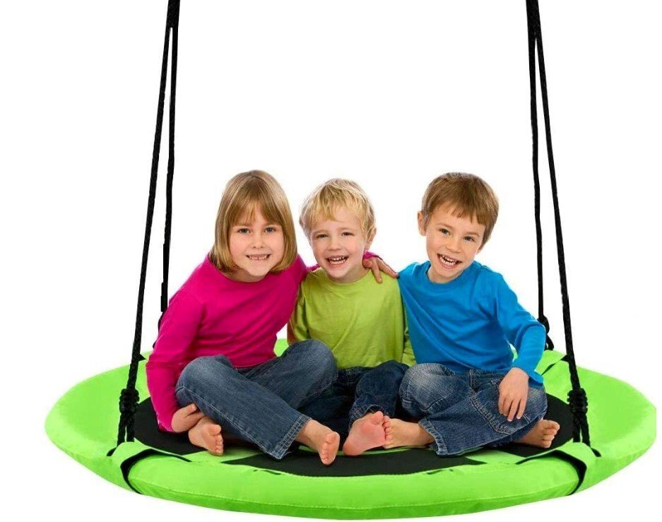 MalPlay Leagan pentru copii tip cuib Green diametru 116 cm material impermeabil Oxford 600D