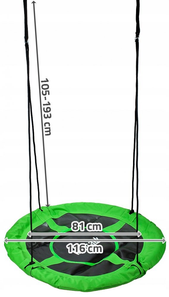 MalPlay Leagan pentru copii tip cuib Green diametru 116 cm material impermeabil Oxford 600D