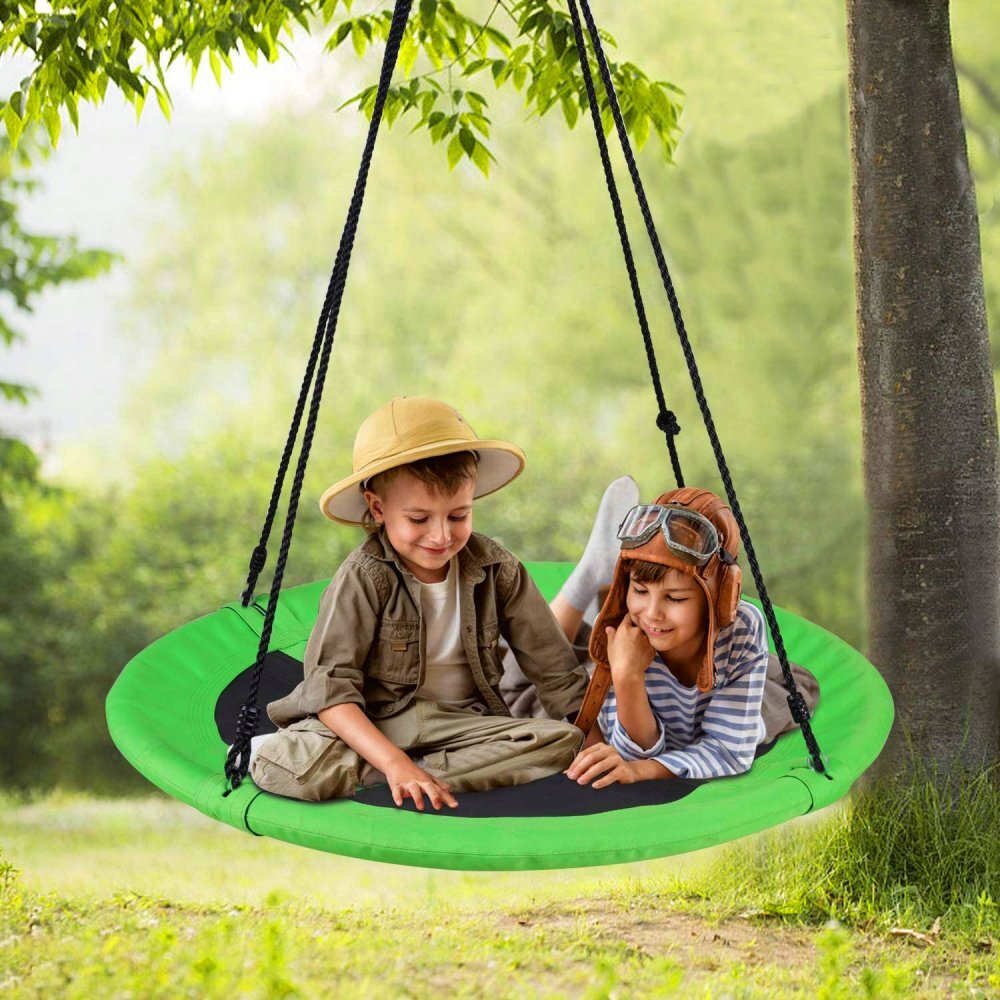 MalPlay Leagan pentru copii tip cuib Green diametru 116 cm material impermeabil Oxford 600D