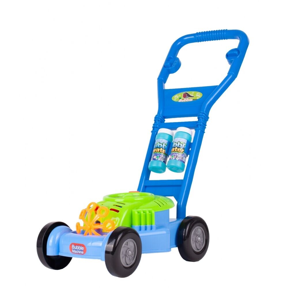 MalPlay Masina de tuns iarba Bubbles genereaza baloane din sapun cu Muzica si 2 rezerve 118ml incluse 26 x 17cm Blue