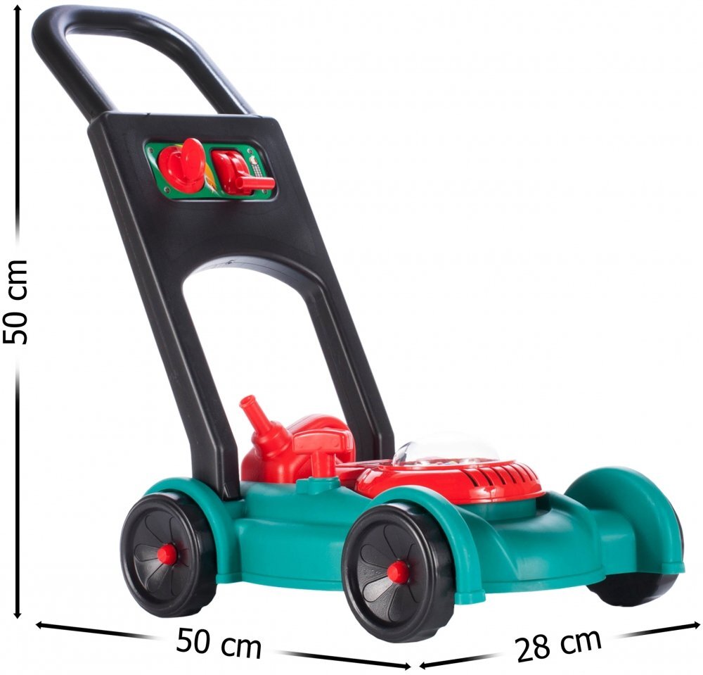 MalPlay Masina de tuns iarba pentru copii cu casca de protectie si sunete dimensiune 28 x 50 x 50 cm