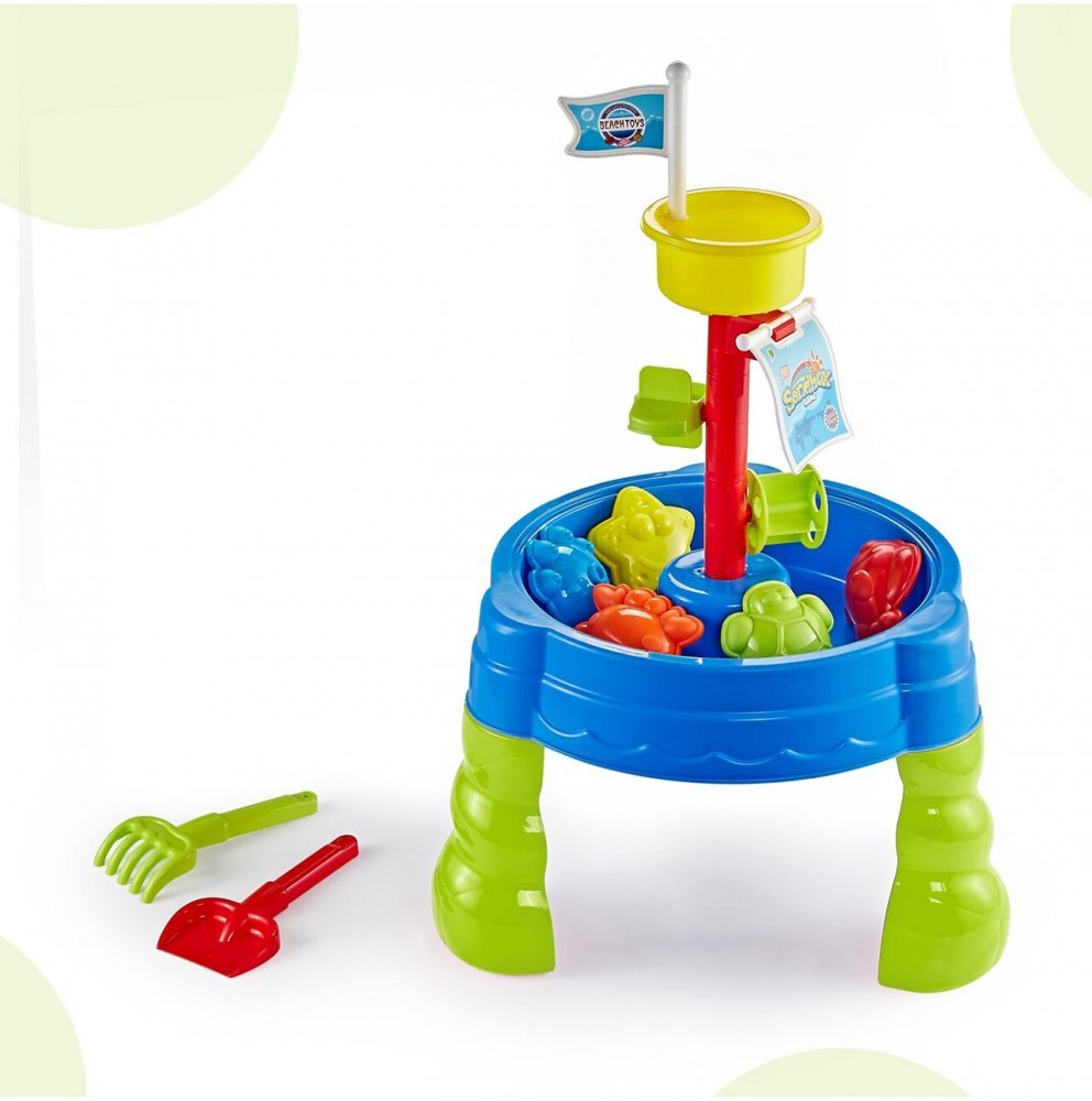 MalPlay Masuta de activitati pentru apa si nisip cu 19 accesorii incluse dimensiune 58.8 x 38.5 cm