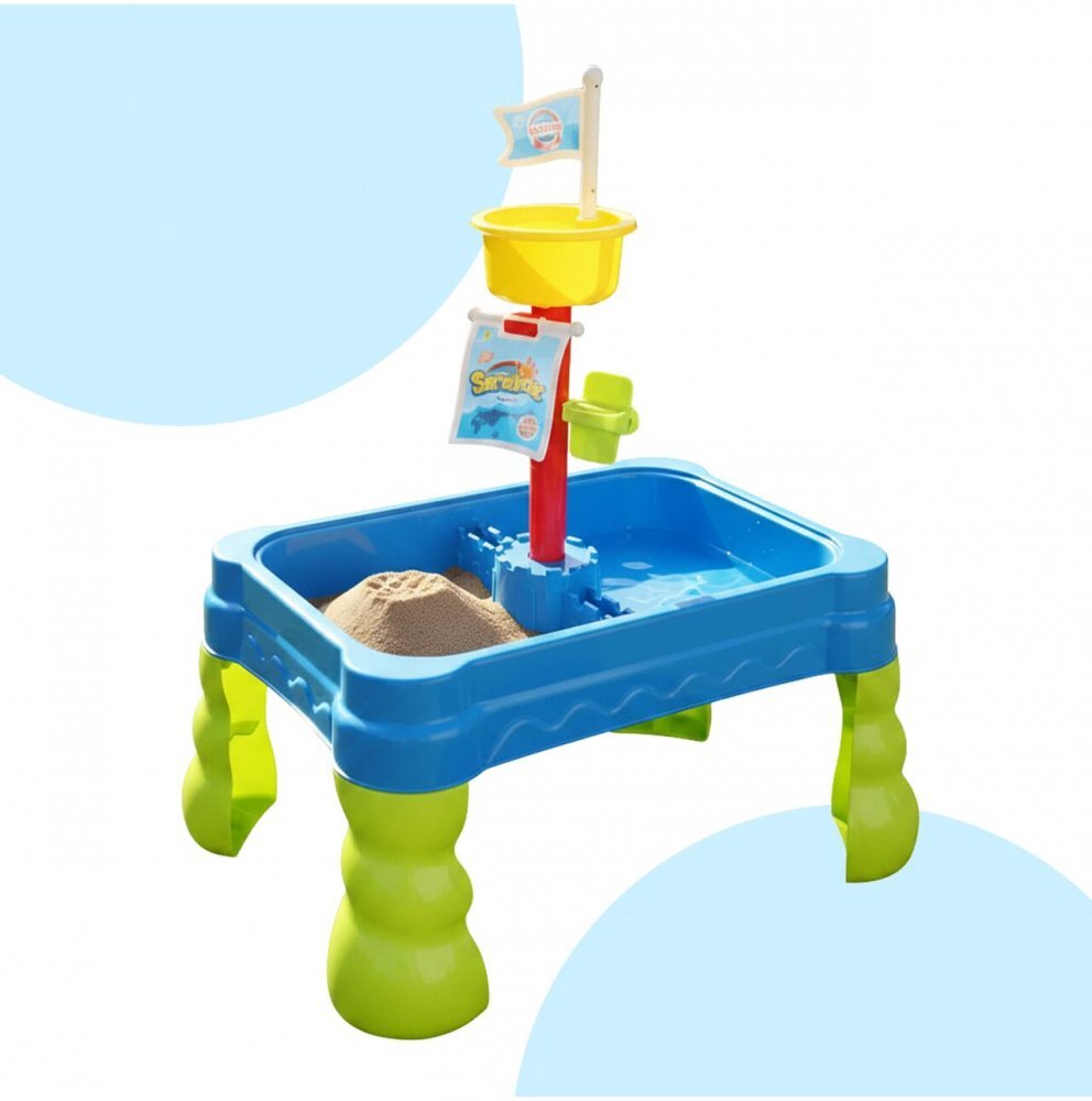 MalPlay Masuta de activitati pentru apa si nisip cu 20 accesorii incluse dimensiune 55 x 40 x 64 cm